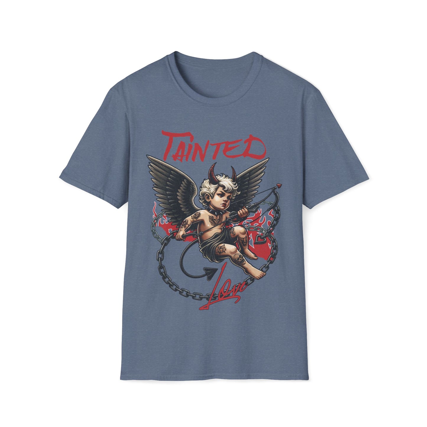 Tainted Love Retro 80's Metal Hair Band Cupid Valentines Day Unisex T-Shirt