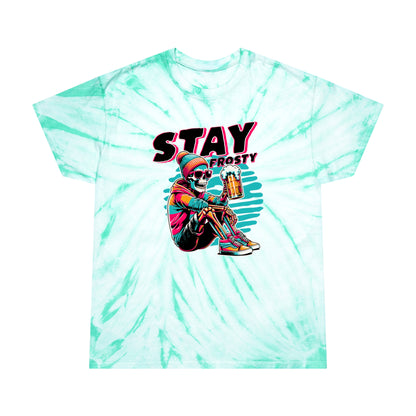 Stay Frosty Skeleton Beer Unisex Tie-Dye T-Shirt