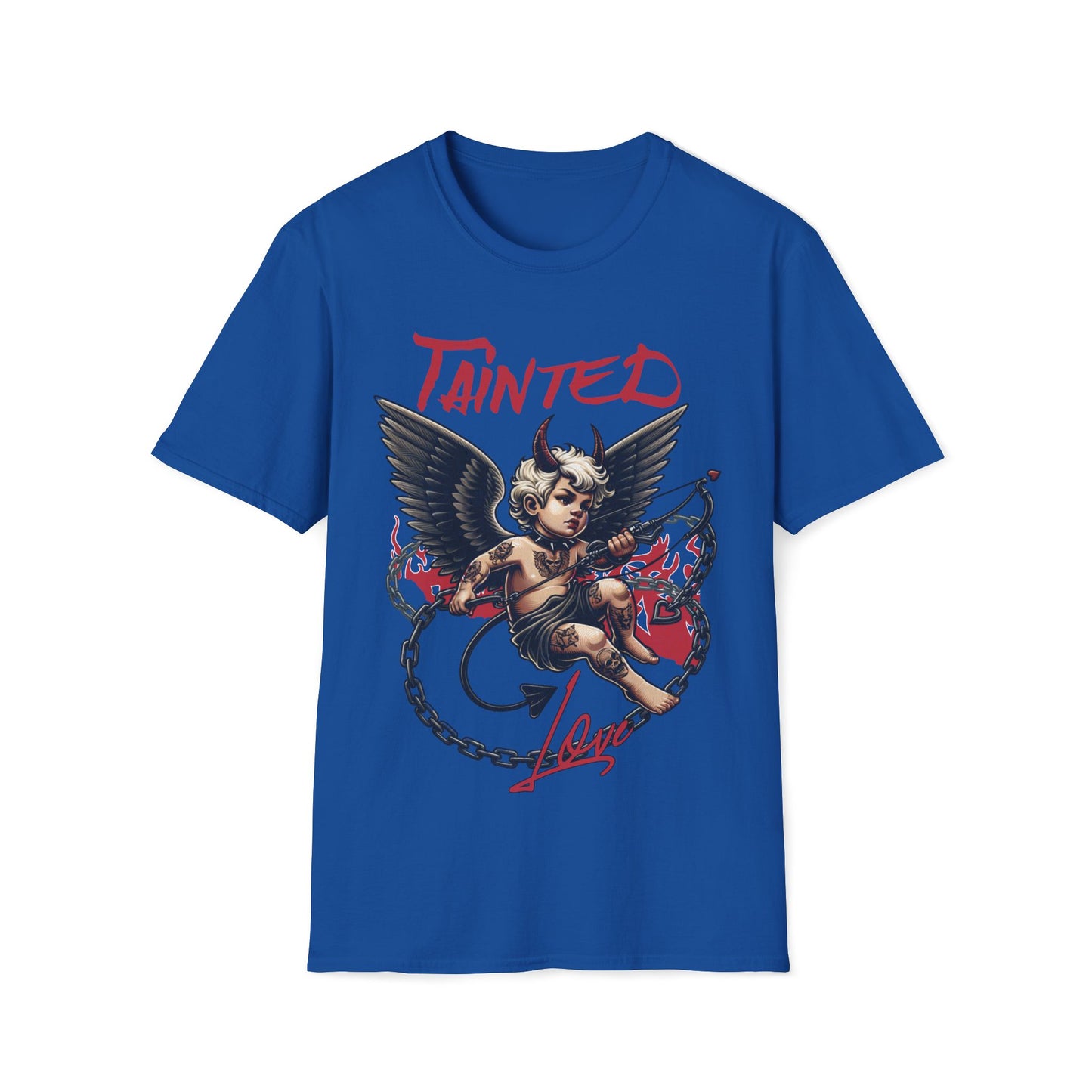 Tainted Love Retro 80's Metal Hair Band Cupid Valentines Day Unisex T-Shirt