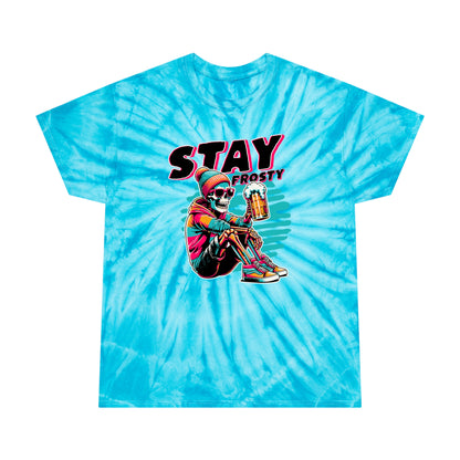 Stay Frosty Skeleton Beer Unisex Tie-Dye T-Shirt