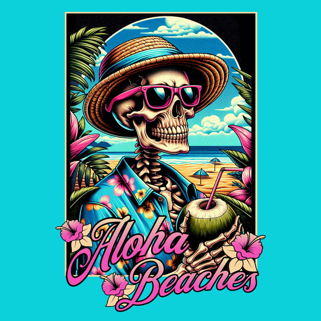 Aloha Beaches Skeleton Unisex T-Shirt