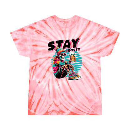 Stay Frosty Skeleton Beer Unisex Tie-Dye T-Shirt